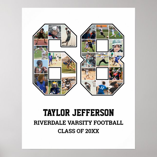 Póster Collage de fotos del equipo deportivo senior númer (Frente)