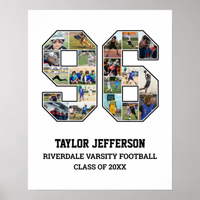 Póster Collage de fotos del equipo deportivo senior númer (Frente)