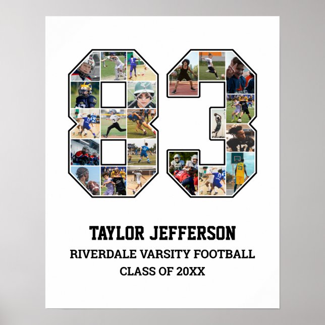 Póster Collage de fotos del equipo deportivo senior númer (Frente)