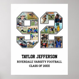 Póster Collage de fotos del equipo deportivo senior númer