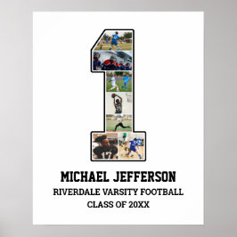 Póster Collage de fotos del equipo deportivo senior númer