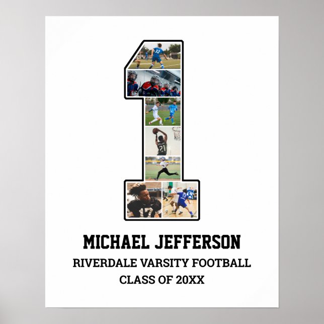 Póster Collage de fotos del equipo deportivo senior númer (Frente)