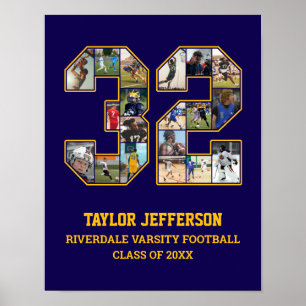 Póster Collage de fotos del equipo deportivo senior númer