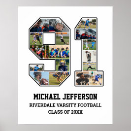 Póster Collage de fotos del equipo deportivo senior númer