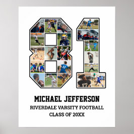 Póster Collage de fotos del equipo deportivo senior númer