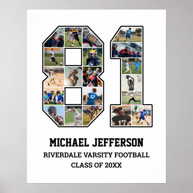 Póster Collage de fotos del equipo deportivo senior númer (Frente)