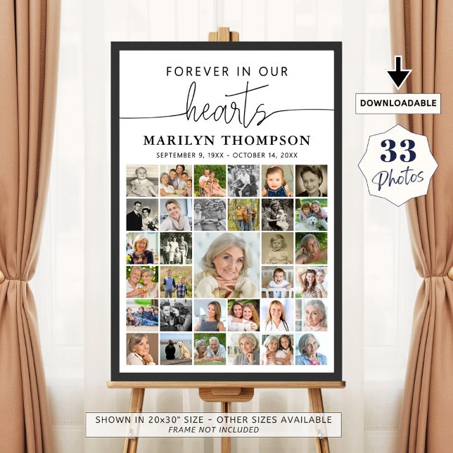 Póster Collage de fotos del funeral 33 Corazones escritos (Subido por el creador)