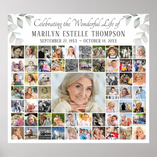 Póster Collage de Fotos del Memorial 59 Celebración de la (Frente)