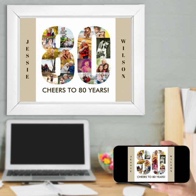 Póster Collage de fotos en el número 80 Neutral 80º cumpl (Subido por el creador)