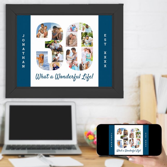 Póster Collage de fotos en la forma número 30 para el cum (Subido por el creador)