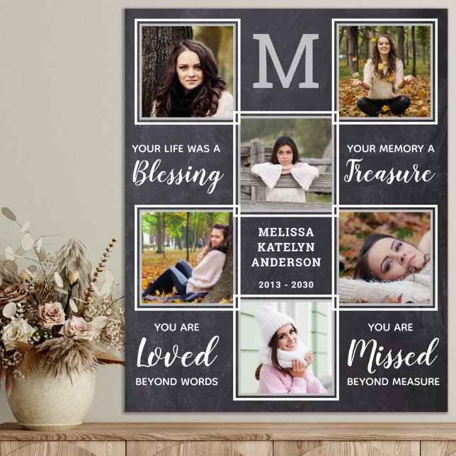 Póster Collage de Fotos en Memoria Funeral Memorial en Qu (Subido por el creador)