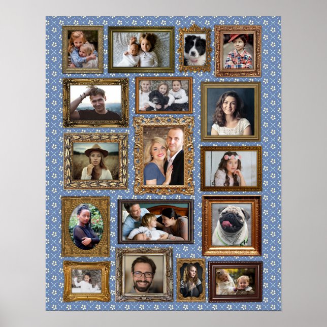 Póster Collage de fotos familiar 17 imágenes Fancy Frames (Frente)