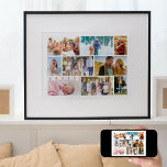 Póster Collage de fotos familiar de color blanco<br><div class="desc">Crea tu propio collage de fotos al estilo de la mampostería en un poster blanco, al que puedes añadir un marco si lo deseas. La plantilla de fotos está preparada para que puedas mostrar 9 de tus fotos familiares favoritas. Sus fotos se mostrarán automáticamente en un diseño de rejilla de...</div>