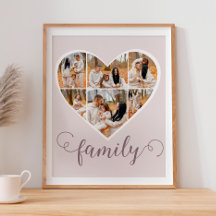 Collage de fotos FAMILIAR Moderno Amor Script Hear