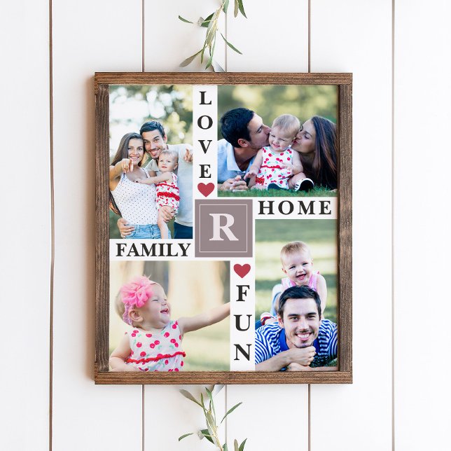 Póster Collage de fotos familiar moderno Memoria de amor (Subido por el creador)