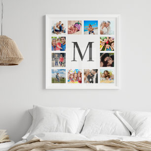 Póster Collage de fotos familiar personalizado blanco per