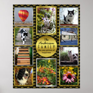 Póster Collage de fotos familiar   Personalizado del Art 