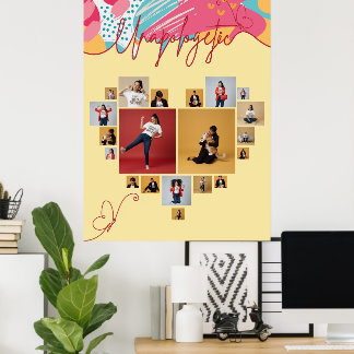 Póster Collage de Fotos Femenino Personalizado sin Discul