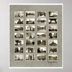Póster Collage de fotos francés