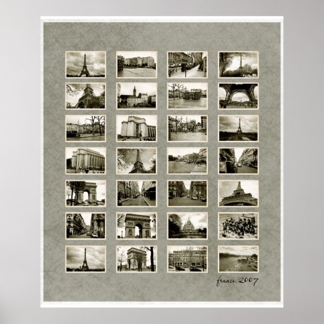 Póster Collage de fotos francés (Frente)
