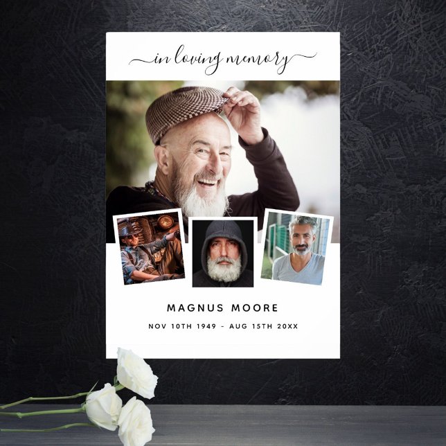 Póster Collage de fotos funerarias con nombre blanco (Subido por el creador)