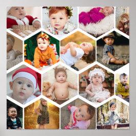 Póster Collage de fotos Hexagon