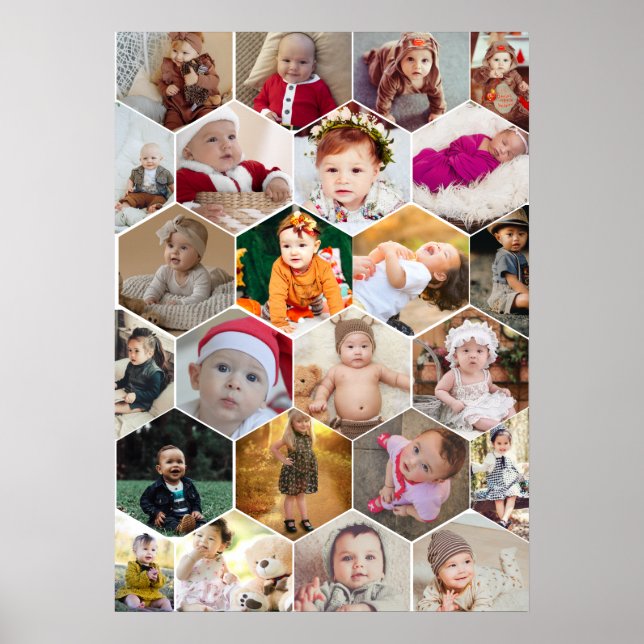 Póster Collage de fotos Hexagon (Frente)