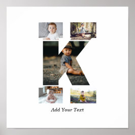 Póster Collage de fotos K de letras negras y blancas