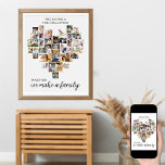 Póster Collage de fotos Love Heart 36 Personalizado Junto<br><div class="desc">Crea tu propio poster personalizado con 36 de tus fotos favoritas y tu(s) apellido(s). La plantilla de fotos está configurada para crear un collage de fotos en forma de corazón de amor, mostrando tus fotos en una mezcla de formatos de retrato, paisaje e imágenes cuadradas. El diseño tiene un fondo...</div>