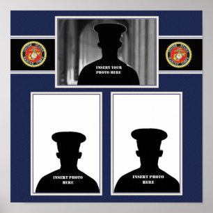 Póster Collage de fotos Marine Scrapbook