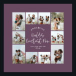 Póster Collage de fotos minimalista con diseño moderno y<br><div class="desc">El mejor guión de mamá elegante moderno minimalista color de fotos personalizado púrpura líneas simples líneas limpias familia impresión de regalo.</div>