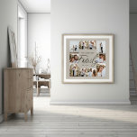 Póster Collage de fotos minimalista de estilo moderno y b<br><div class="desc">Guión familiar elegante estilo moderno minimalista collage de fotos personalizadas color negro y beige líneas simples líneas limpias de la familia de regalos impresión.</div>