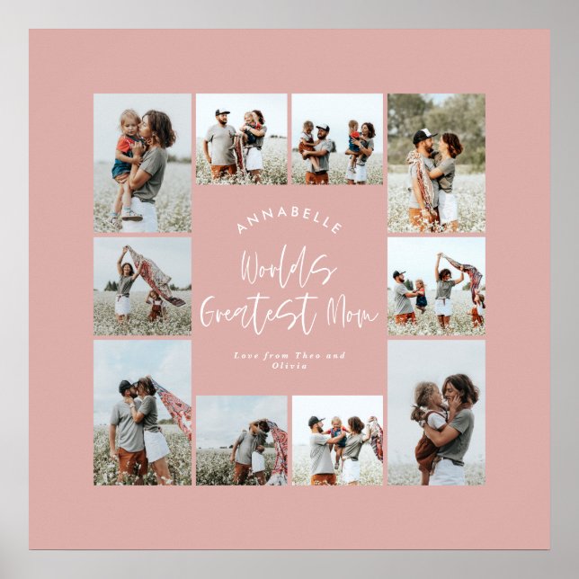 Póster Collage de fotos mínimo moderno y elegante de colo (Frente)