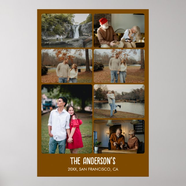 Póster Collage de Fotos Modernas de Recuerdos Familiares (Frente)