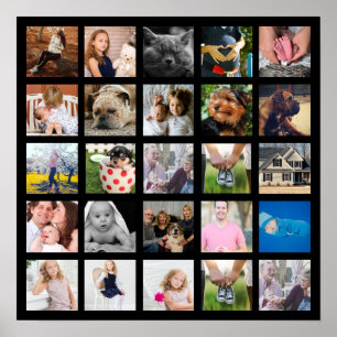 Póster Collage de fotos moderno de 25 familias
