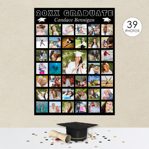 Póster Collage de fotos moderno de la fiesta de graduació