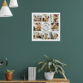 Póster Collage de fotos moderno elegante negro blanco Kee