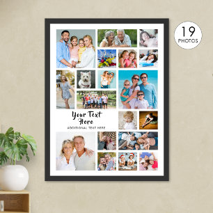 Póster Collage de fotos moderno personalizado con 19 foto