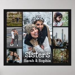 Póster Collage de fotos Moderno Personalizado Sisters 7