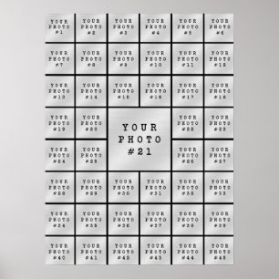 Póster Collage de Fotos Negro Minimalista Simple 45