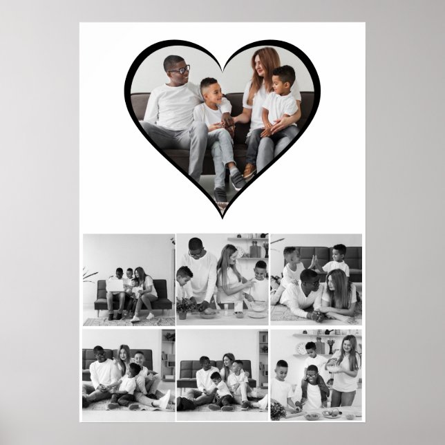 Póster Collage de fotos negro y blanco 7 (Frente)