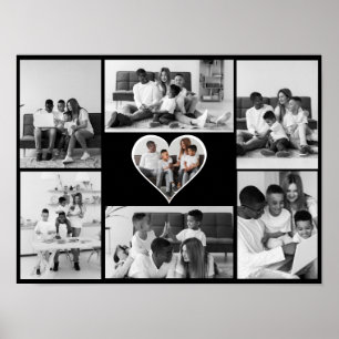 Póster Collage de fotos negro y blanco 7