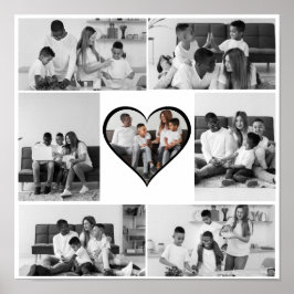 Póster Collage de fotos negro y blanco 7