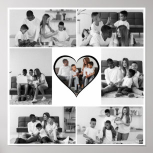 Póster Collage de fotos negro y blanco 7