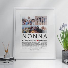 Póster Collage de fotos Nonna Cosas Que Amamos Por Ti Lis