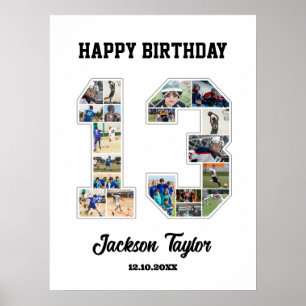 Póster collage de fotos número 13 de aniversario número 1