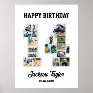 Póster collage de fotos número 14 de aniversario número 1