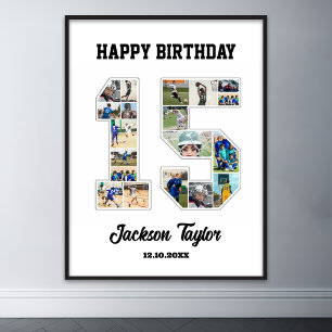 Póster collage de fotos número 15 de aniversario número 1