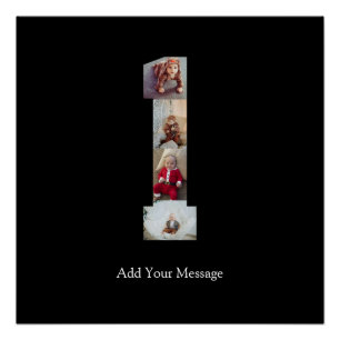 Póster Collage de fotos número 1 en blanco y negro