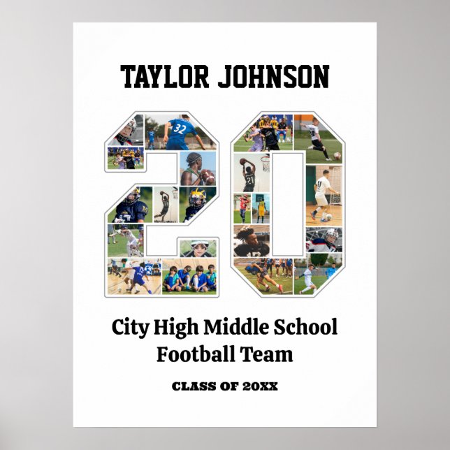 Póster Collage de fotos número 20 del jugador de graduaci (Frente)
